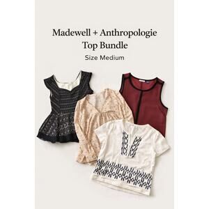 Madewell +‎ Anthropologie Postmark Top Bundle M | Floral Peplum Boho Lot